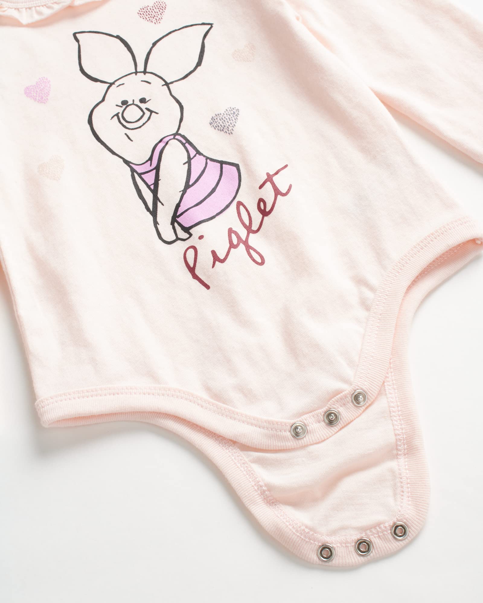 Disney Baby-Set für Mädchen, 3-teilig, Minnie Maus, Bambi, Winnie Puuh Bodysuit, T-Shirt und Sporthose (0-24 Monate)