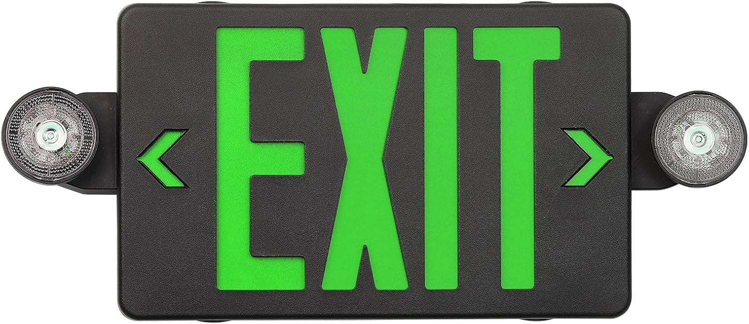 GZRUIYANG Black Housing Exit Sign with Emergency Lights