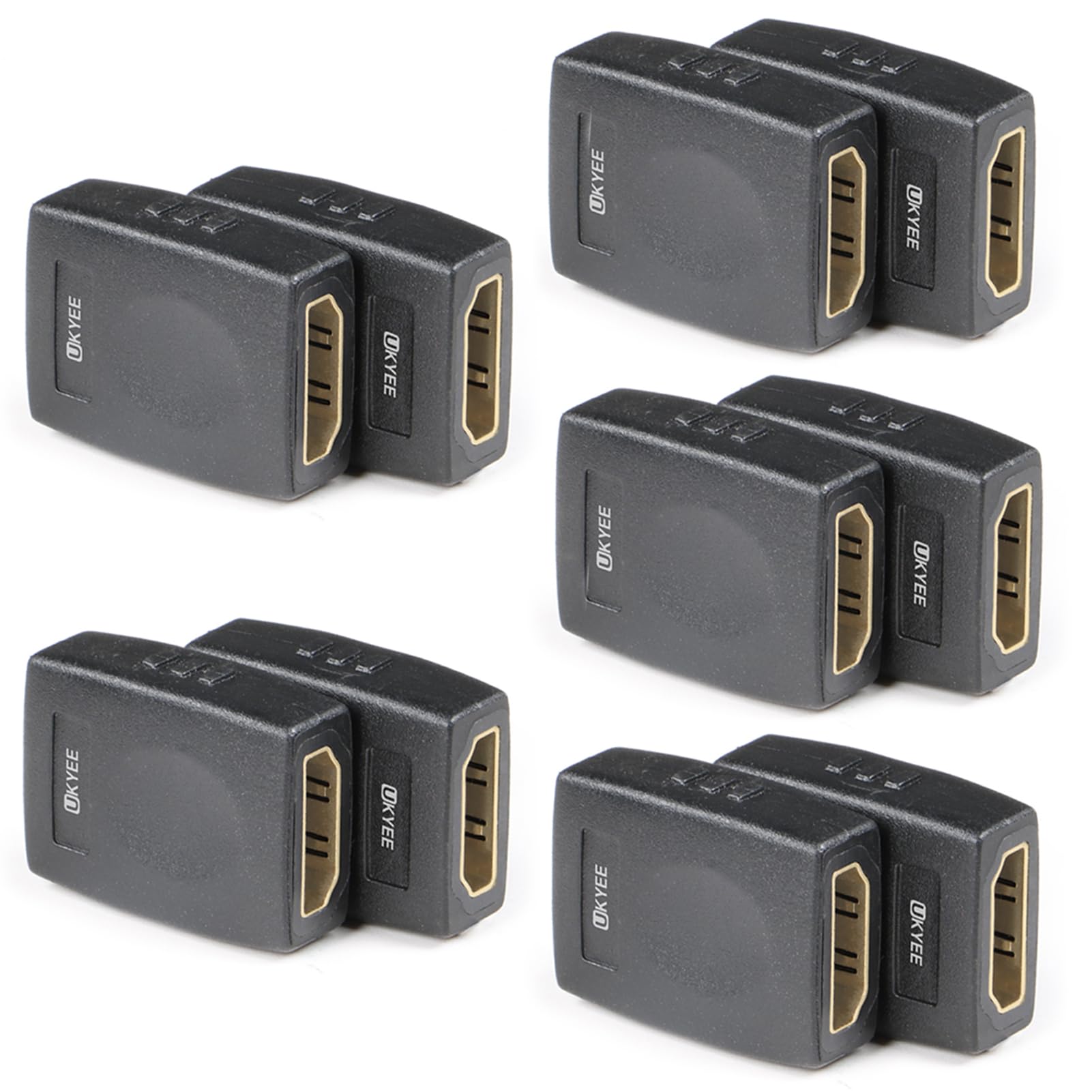 Lot de 10 adaptateurs HDMI femelle vers femelle 4K HDMI vers HDMI, rallonge HDMI 3D 4K compatible avec HDTV Roku TV Stick Chromecast Nintendo Switch Xbox One PlayStation PS4 ordinateur portable PC