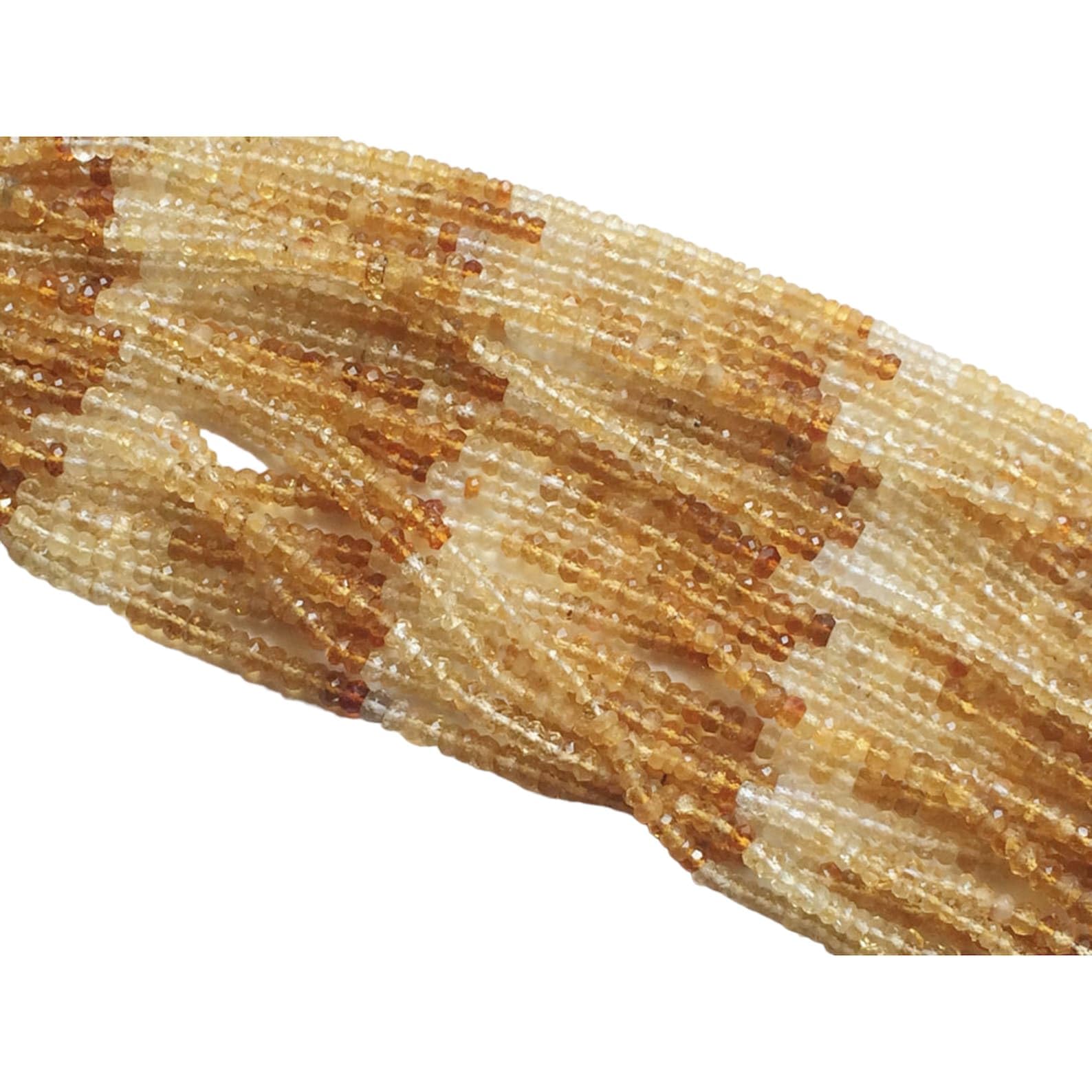 Citrine perles rondelles à facettes de qualité joaillerie pour création haut de gamme