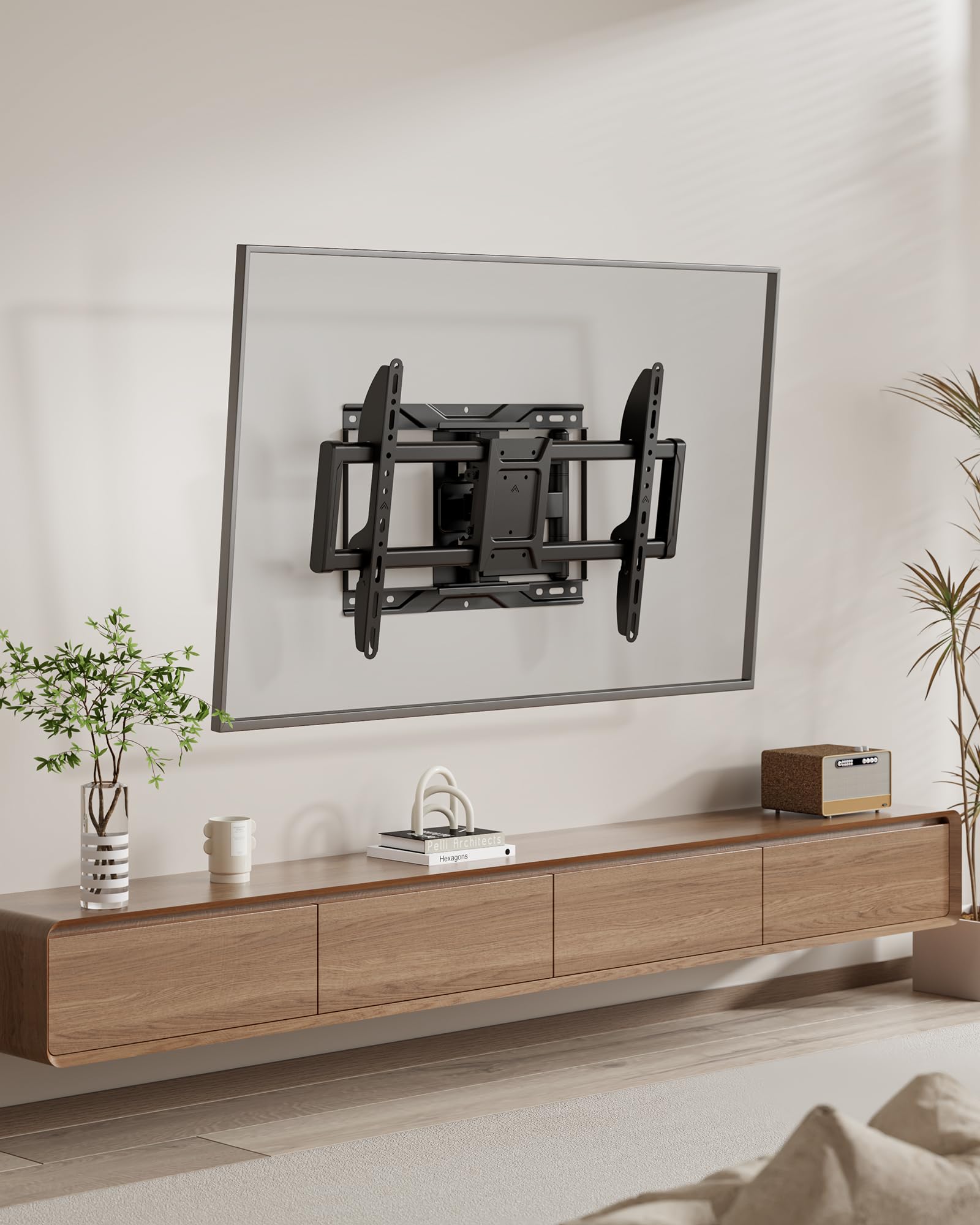monTEK Soporte TV de Pared 37~84", VESA 600×400mm Máx. Carga Máx.50Kg | Soporte De Televisor De Pared, Soporte De Pared,Brazo Articulado,Inclinación,Rotación,Movimiento completo
