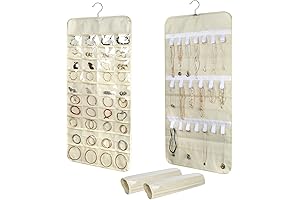 CRUGLA Dual-sided Hanging Jewelry Organizer
