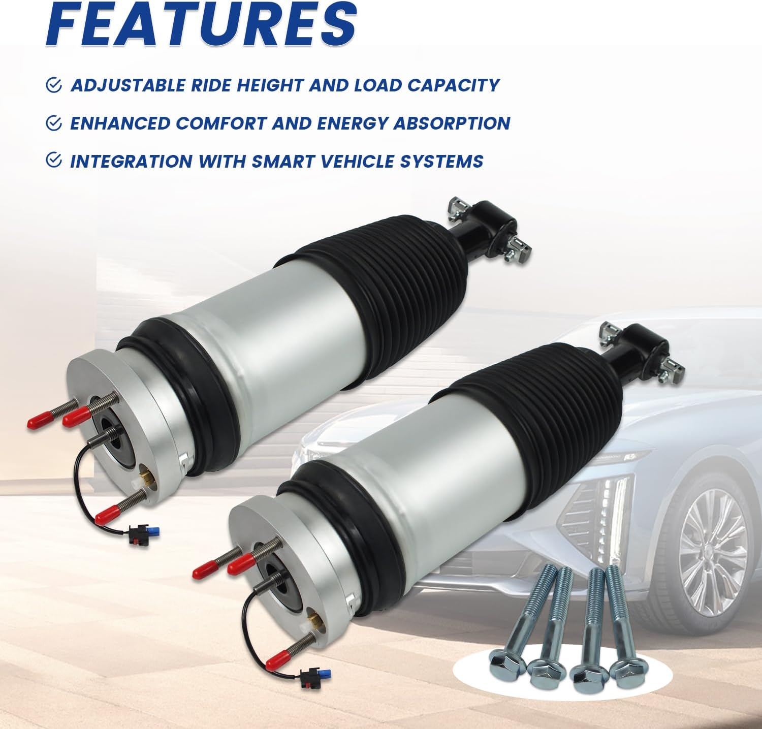 Front Air Suspension Shock Absorber Strut Assys Compatible with 2021-2024 Cadillac Escalade ESV Suburban Tahoe GMC Yukon XL, AS-4411 84741580 85619254