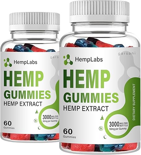 Miniatura 1 de Garsani Hemp Labs - Gomitas de cáñamo de Hemp Labs (paquete de 2, 120 gomitas)