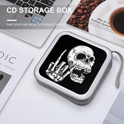 Miniatura 6 de Rock 'N Roll Skull - Funda de plástico para CD, bolsa organizadora de almacenamiento para auto y hogar
