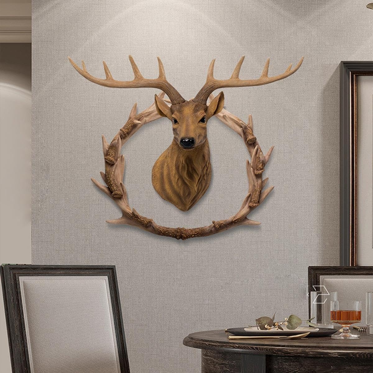 Decorazione da parete testa di animale, testa di cervo 3D in resina