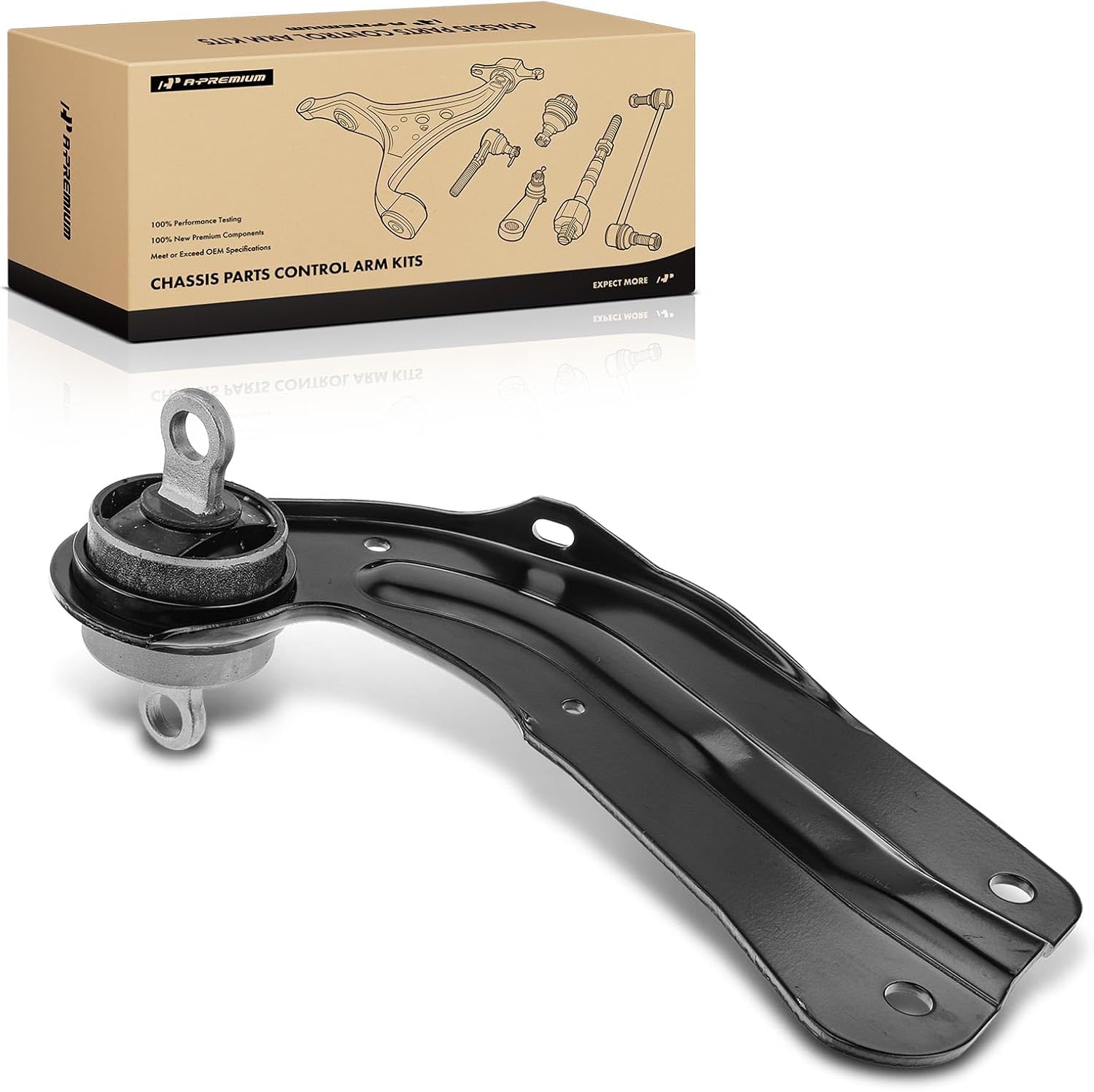 A-Premium Rear Right Control Arm, with Bushing, Compatible with Chevrolet Malibu 13-15, Malibu Limited 16, Impala 14-19, Buick LaCrosse 10-15, Regal 11-17, Allure 10, Saab 9-5 10-11
