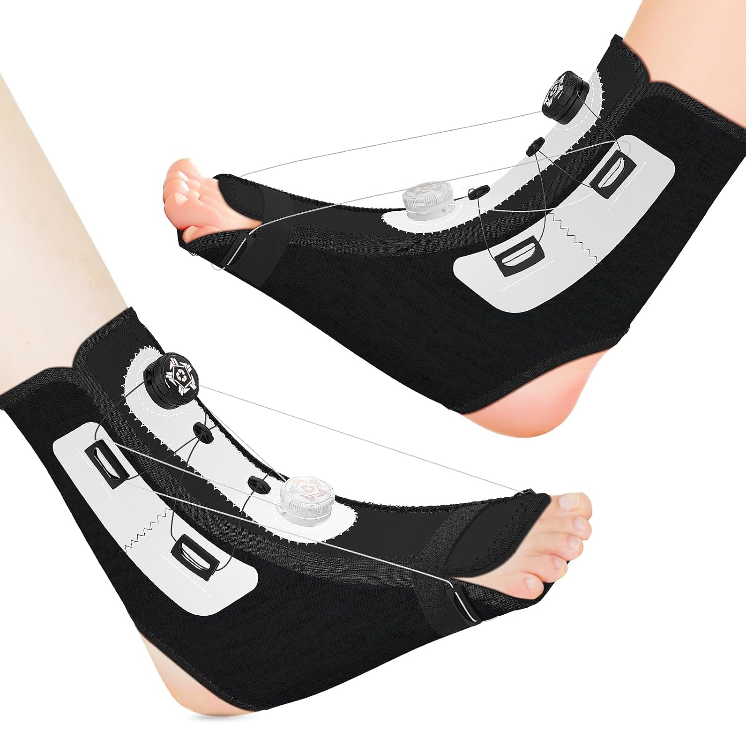 Upgraded Plantar Fasciitis Night Splint: Adjustable Relief Foot Brace for Women and Men – Heel, Ankle, and Arch Pain Support, Foot Drop and Achilles Tendonitis Aid for Sleeping (Small,2PC)