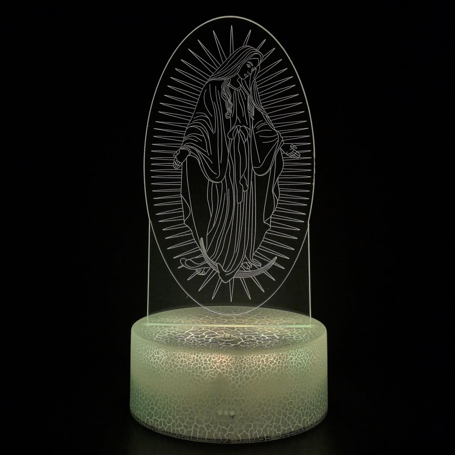 3D Virgin Mary Night Light, Our Lady Illusion Table Lamp with 16 Colors Remote Control Touch Lamp LED USB Night Light Desk Lamps Room Decorations Home Decor Christian Gifts