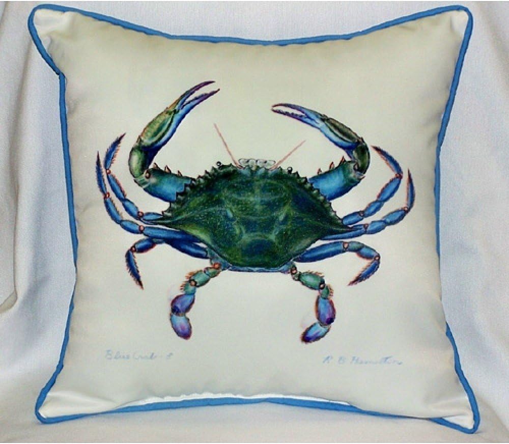 Betsy Drake HJ005 Blue Crab- Male Art Only Pillow 18"x18"