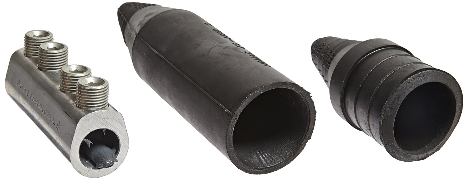 NSI Direct Burial Splice Kits with Rubber Cover, 2/0 AWG - 500 MCM Wire Range, 3.19" Length