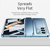 Vista 6 de Funda para Samsung Galaxy Z Fold 5 2023, carcasa de una pieza Z Fold5 con función atril y protector de pantalla, protección completa (azul)