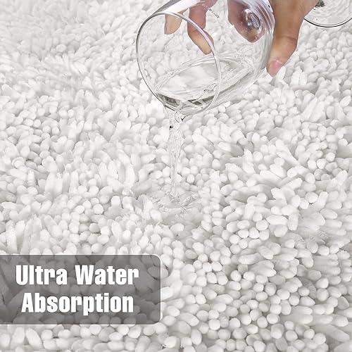 Miniatura 131 de Yimobra Juego de 2 alfombras de baño, alfombra de baño suave y absorbente y alfombra de inodoro en forma de U con respaldo antideslizante, alfombras