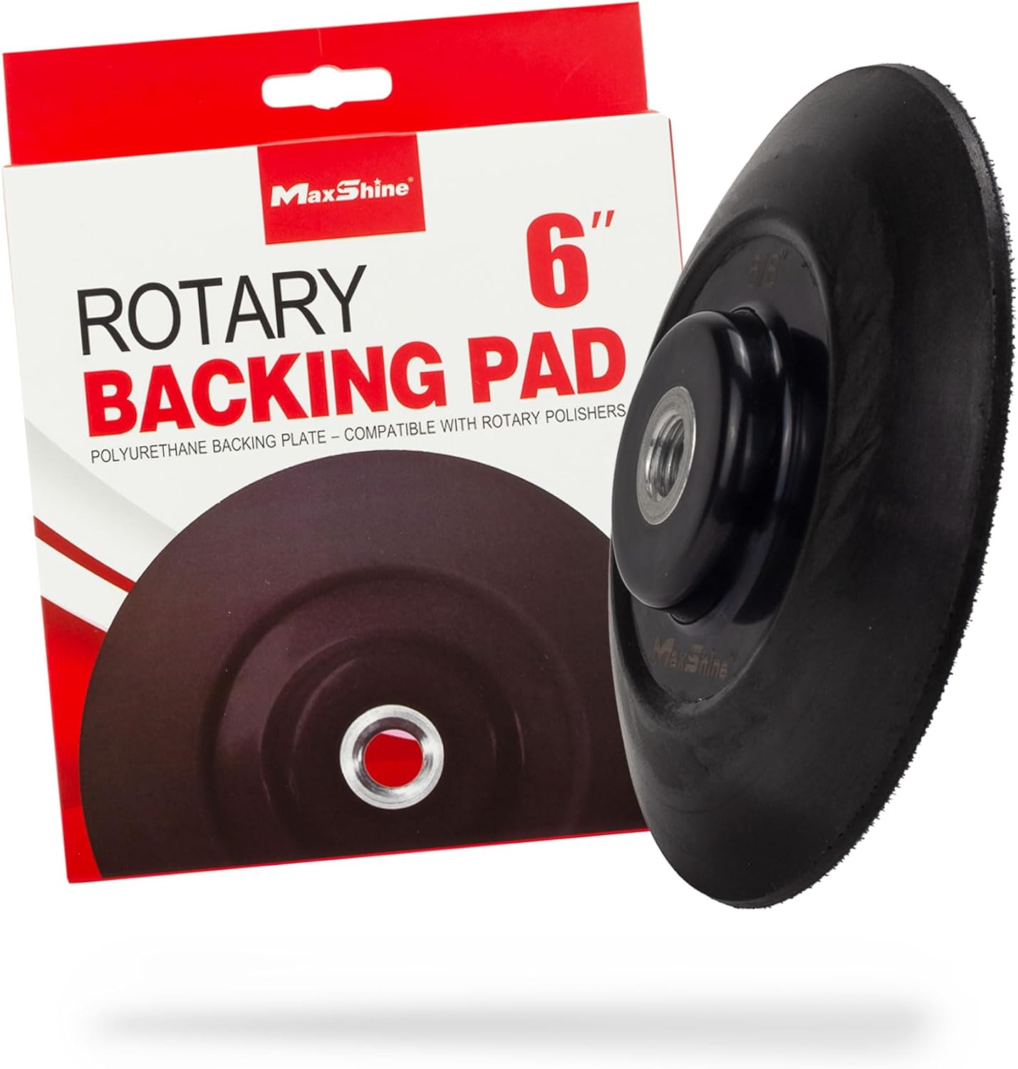 Maxshine 6" Universal Hook & Loop Rotary Backing Pad Polishing Plate (152mm) - Compatible with Universal Rotary Polishers - Sanding, Polishing, Buffing - Professional Grade for Car Care Detailing