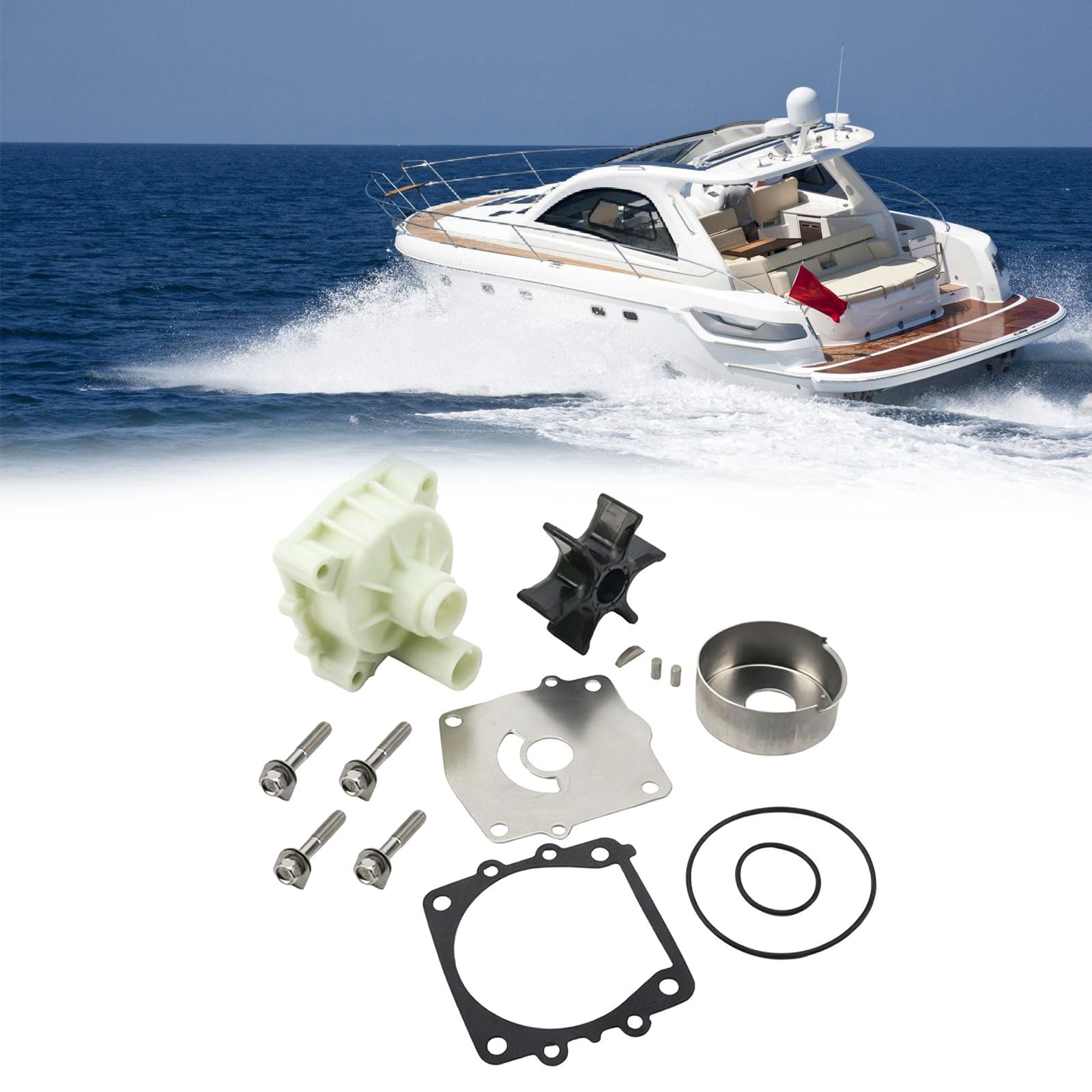 Riparazione per girante della Pompa ' Acqua Ricambio, Adatto per Motori fuoribordo a 2 cicli e 4 cicli 150 175 200 250 61AW0078A200 Set Riparazione per Pompa ' Acqua