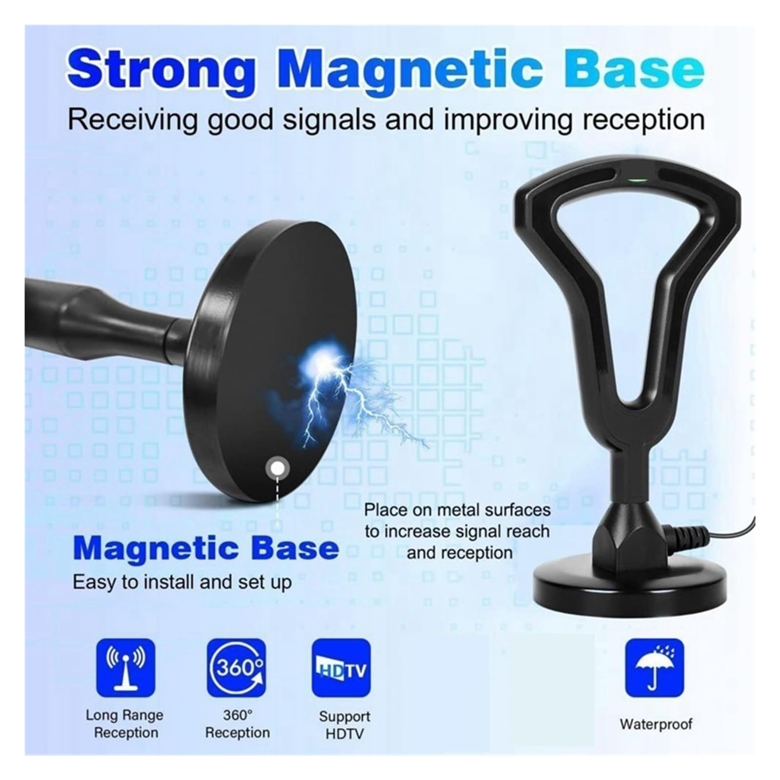 Amplificatore Universale For Antenna HDTV, Ricezione Del Segnale Ad Alto Guadagno E Bassa Latenza For Migliorare La TV Digitale Interna Copertura più ampia