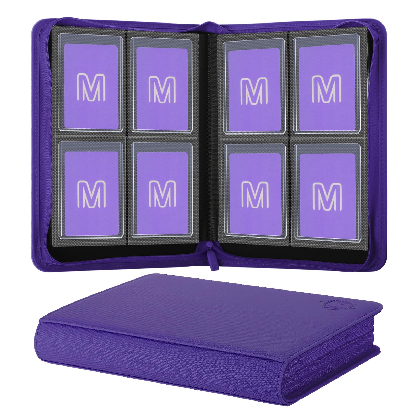 Toploader Binder,4-Pocket Side Load Trading Card Album, Holds 128 Cards with Double-Sided Pockets for MTG, Sports Cards, Top Loader Storage