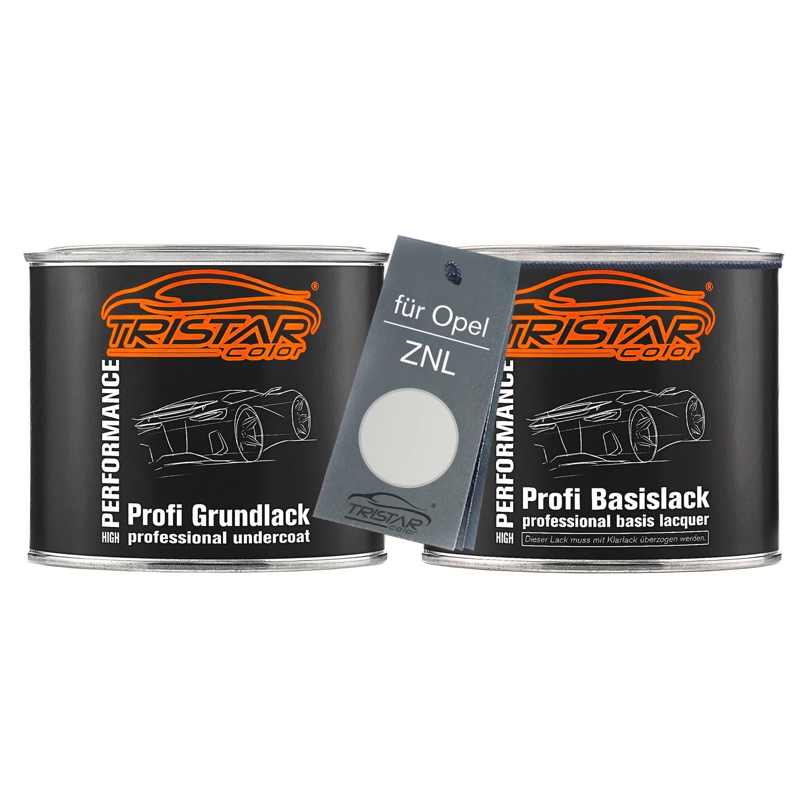TRISTARcolor Car paint Set can ready for spraying for Opel ZNL Perlmutt Weiss Perl/Sugar White Perl primer + base coat 1.0l