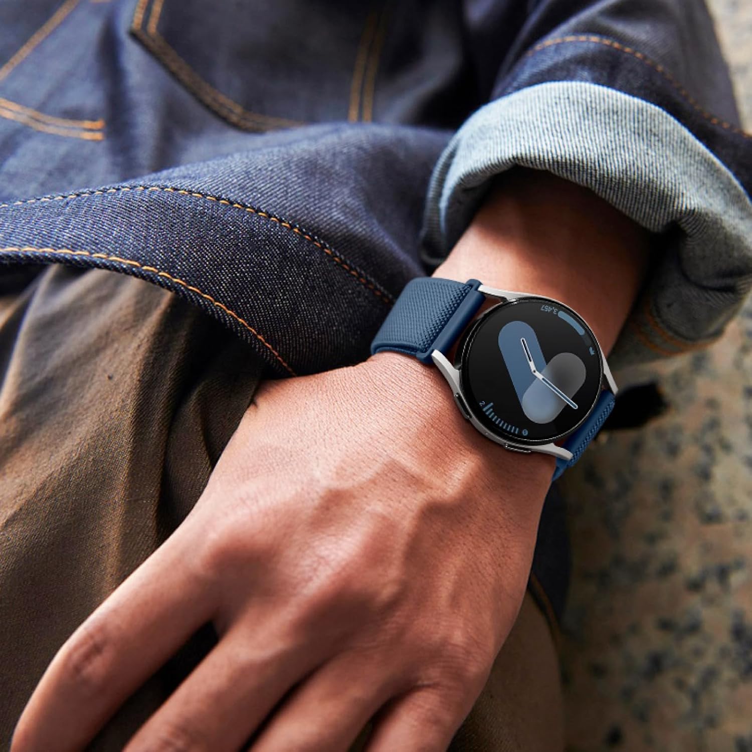 6 Pack Stretchy Bands Compatible with Samsung Galaxy Watch 7 6 5 4 40mm 44mm/Galaxy Watch 6 4 Classic 42mm 46mm 43mm 47mm/Galaxy 5 Pro 45mm/Active 2, 20mm Elastic Nylon Sport Strap for Men Women - Image 4