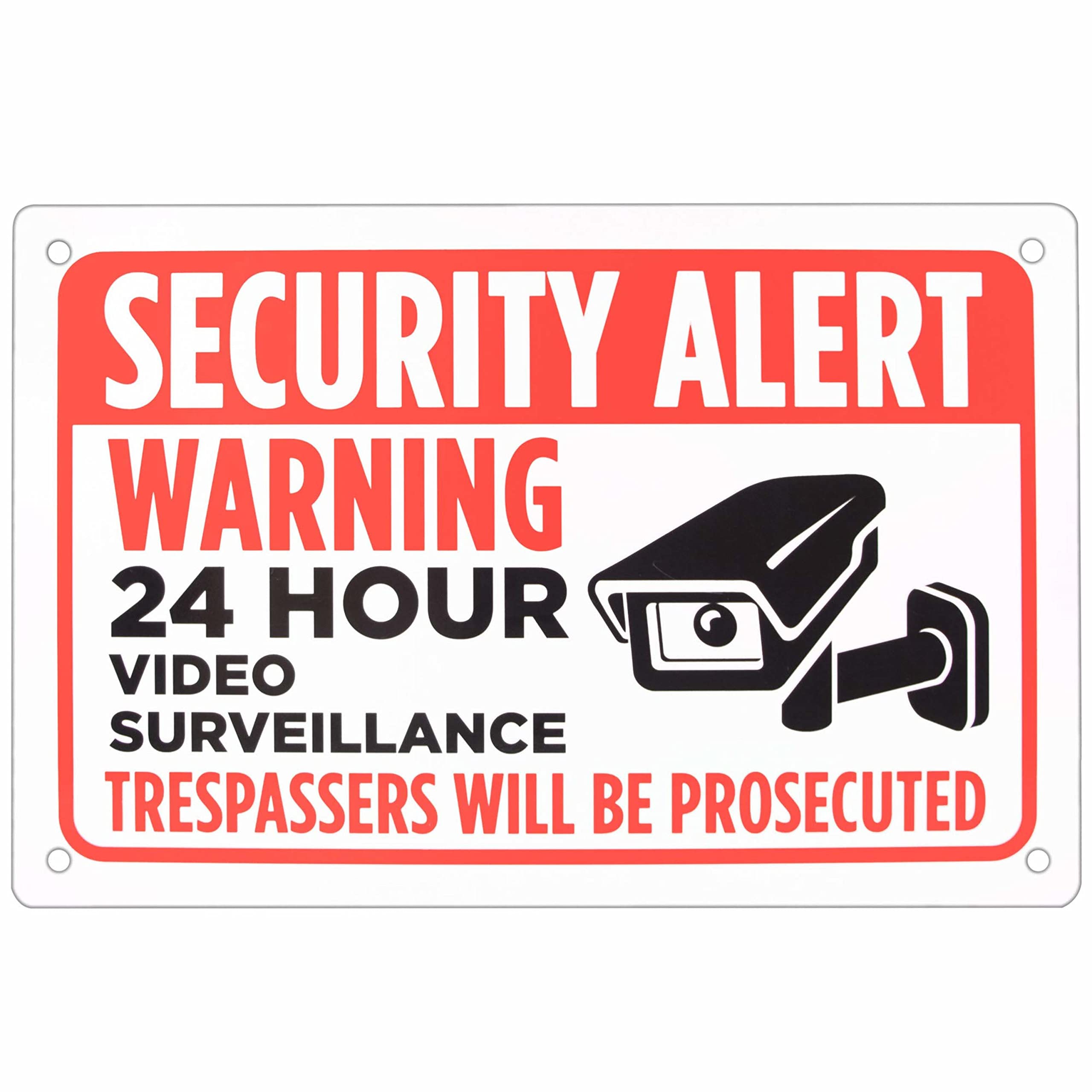 Bolthead IndustrialSecurity Alert Sign - 18" x 12" Aluminum Warning Sign - Security Video for Parking Lots, Prive Driveways, Businesses