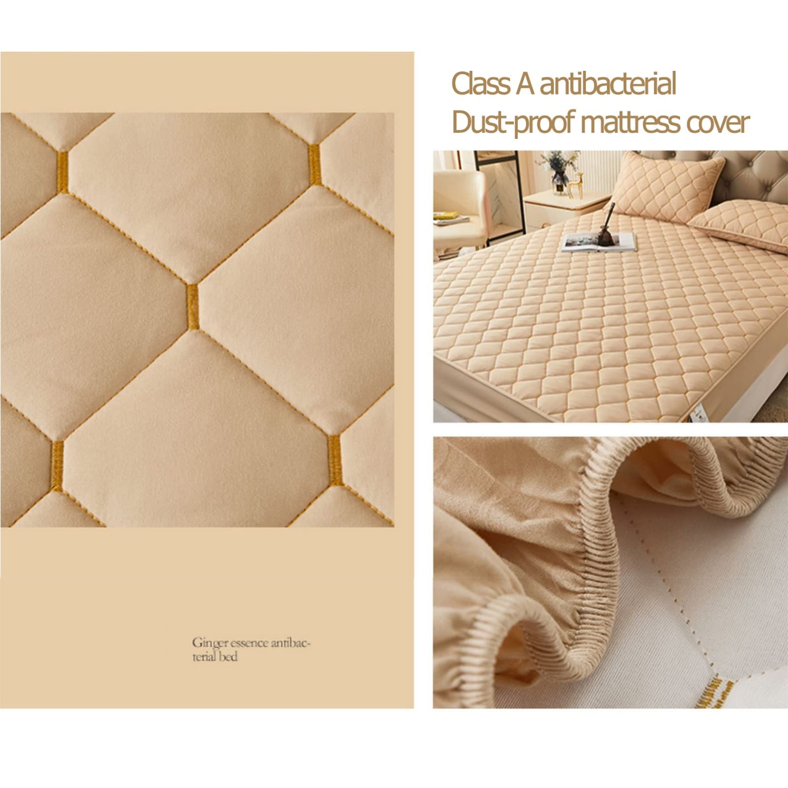 Funda Ajustable Para Colchón YUDEYU - Tejido De Algodón Con Fibra De Jengibre, Tamaño 100x200 Cm, Altura 3-25 Cm
