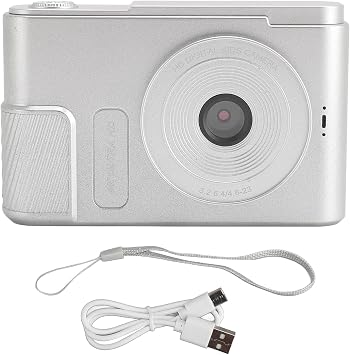 Digital Camera, 48MP 4K 16X Zoom Point and Shoot Digital Camera with 2.4 Inch Screen, Anti Shake, Portable Compact Design, for Photography Travel Vlog (Silver)