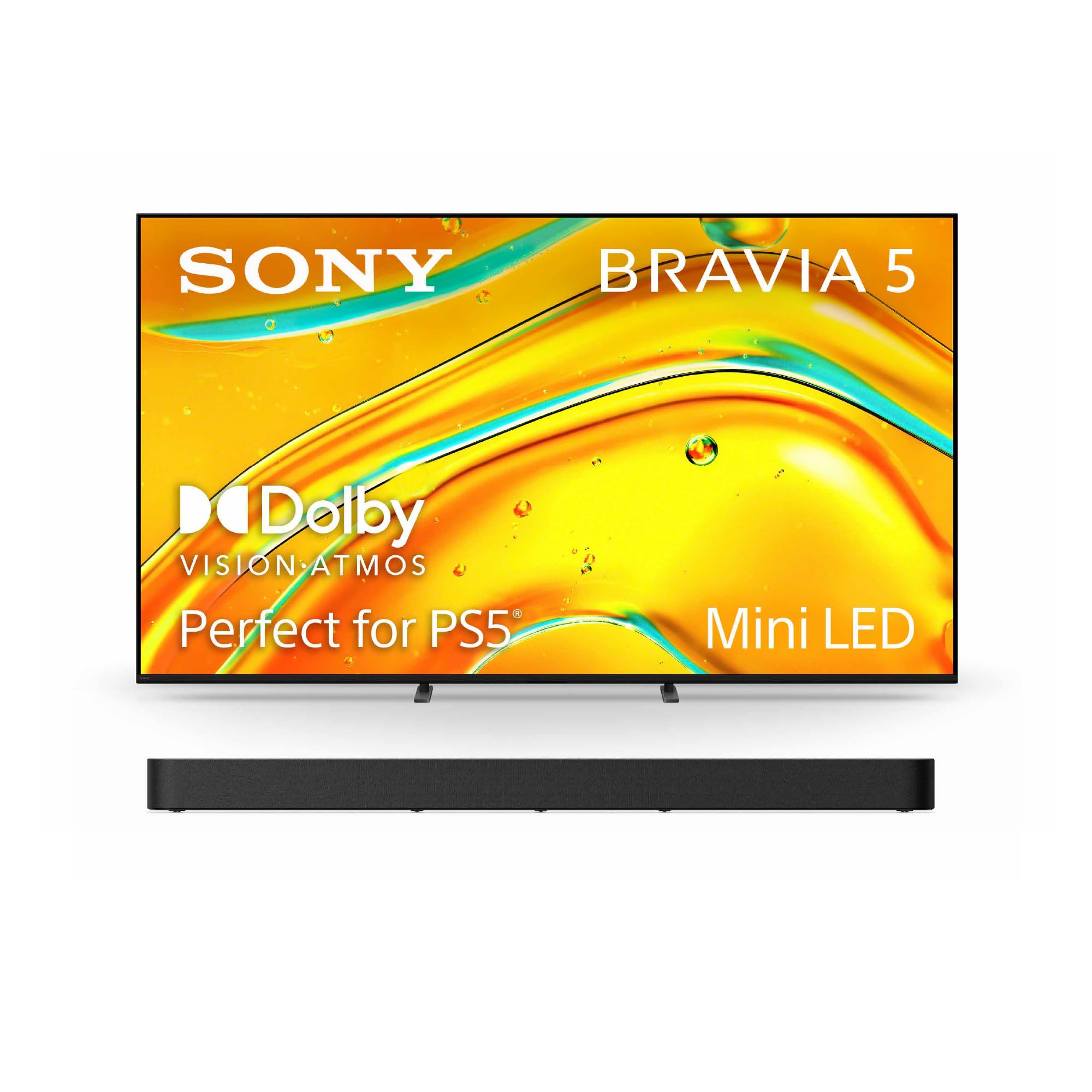 Sony BRAVIA 5 65-Inch 4K Mini LED Smart TV (K-65XR50) with BRAVIA Theater Bar 7 9-Speaker Soundbar (HT-A7100) Bundle