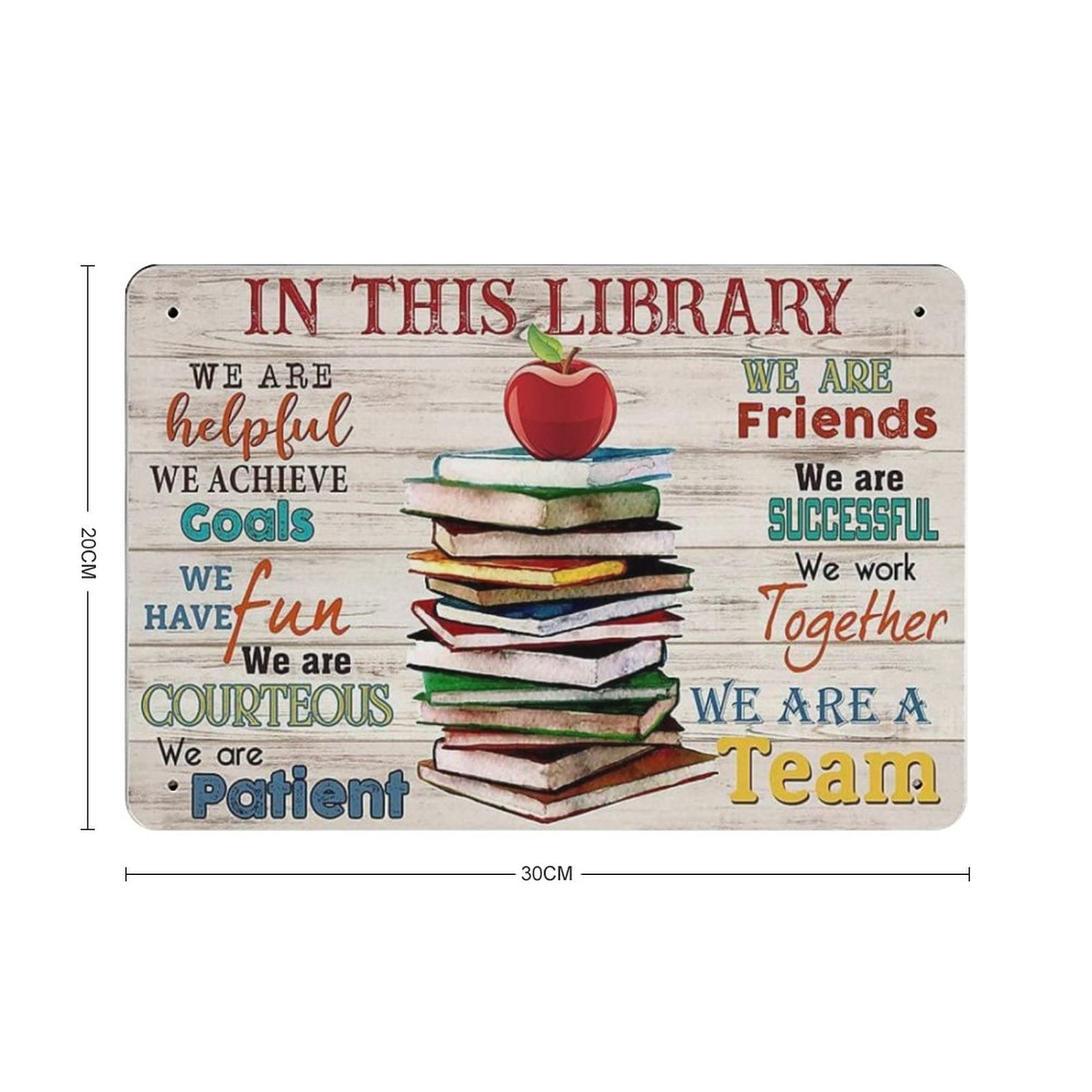 Targa In Metallo Per Amanti Dei Libri, 20x30 Cm, Decorazione Da Parete Con Scritte 'leggere Libri, Bere Caffè', Per Biblioteca E Caffetteria