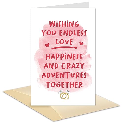 Wedding Card for Friend, Congrats Card for Newly Wedding People,