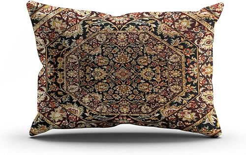 Miniatura 4 de Gygarden Funda de cojín rectangular decorativa con cremallera oculta en tonos marrones tribales de 12 x 24 pulgadas, diseño lumbar impreso