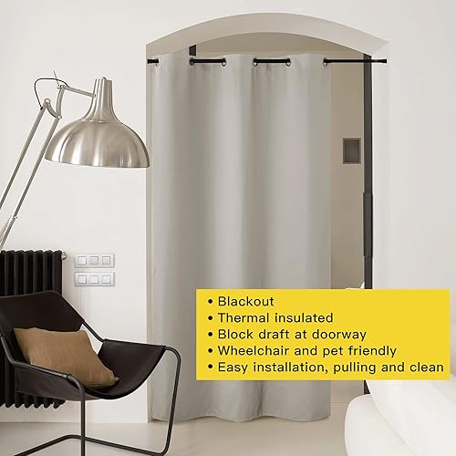 Vista 86 de NICETOWN - Cortina divisora que reduce el ruido para loft, habitación, sótano, hospital, clínica, laboratorio, cubículo, pantalla de privacidad