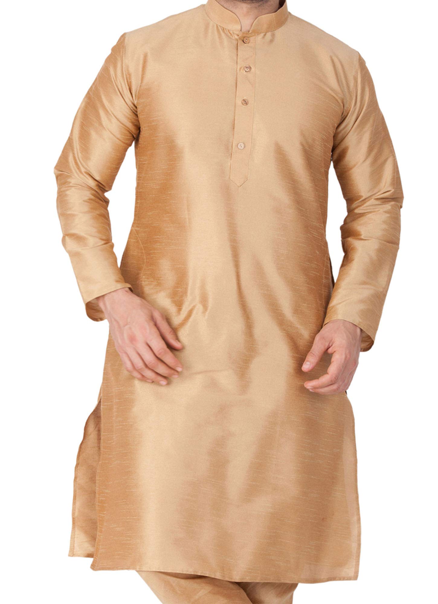 Men Banarasi Silk Solid Kurta | Soft Cotton Blend Ethnic Kurta | Comfortable for Festive & Wedding Occasions-image-48