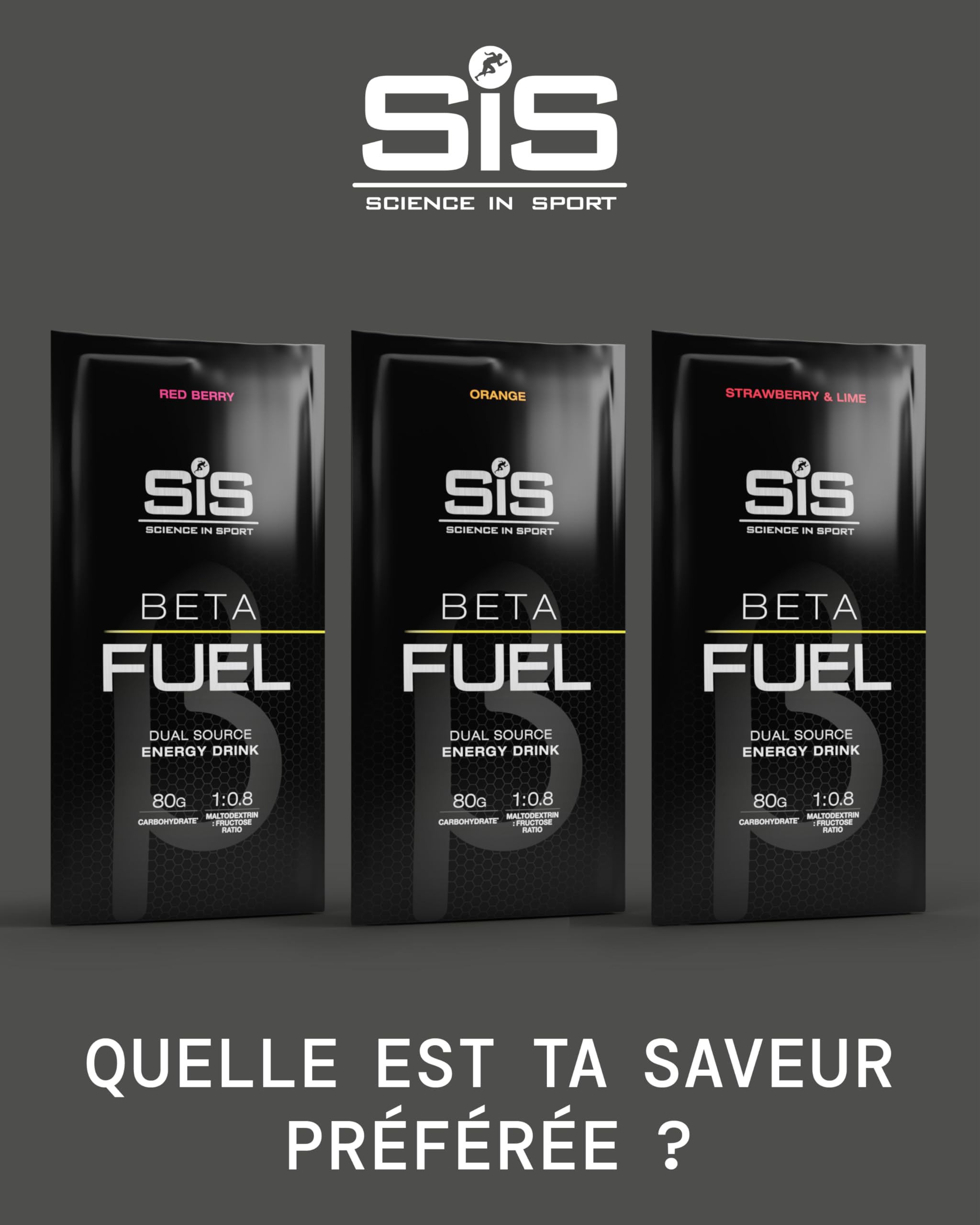 Science in Sport BETA Fuel 80 Poudre Boisson Énergisante 15 x 82g Fruits rouges - Poudre de boisson isotonique avec 80g de glucides, source e d’énergie pour sportifs d’endurance