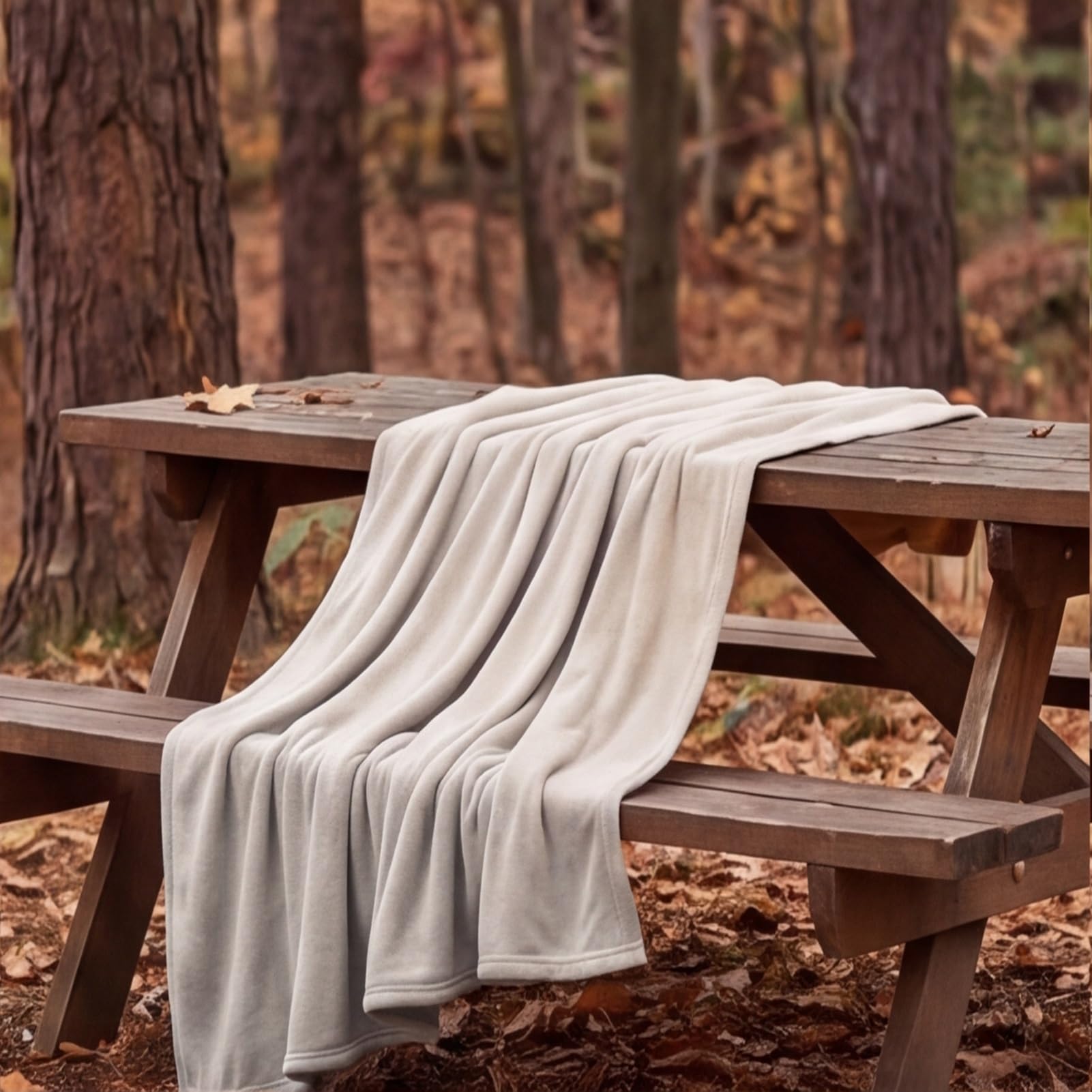 Coperta Leggera Matrimoniale 160 x 195 cm Accogliente e Spessa Coperta Calda Invernale per Tutte Le Stagioni per Divano, Letto, Viaggi, Grigio Chiaro
