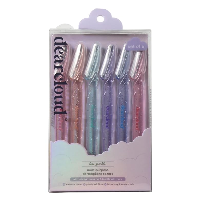 dearcloud Conjunto com 6 Lâminas Faciais para Barbear e Sobrancelhas Dear Sparkle