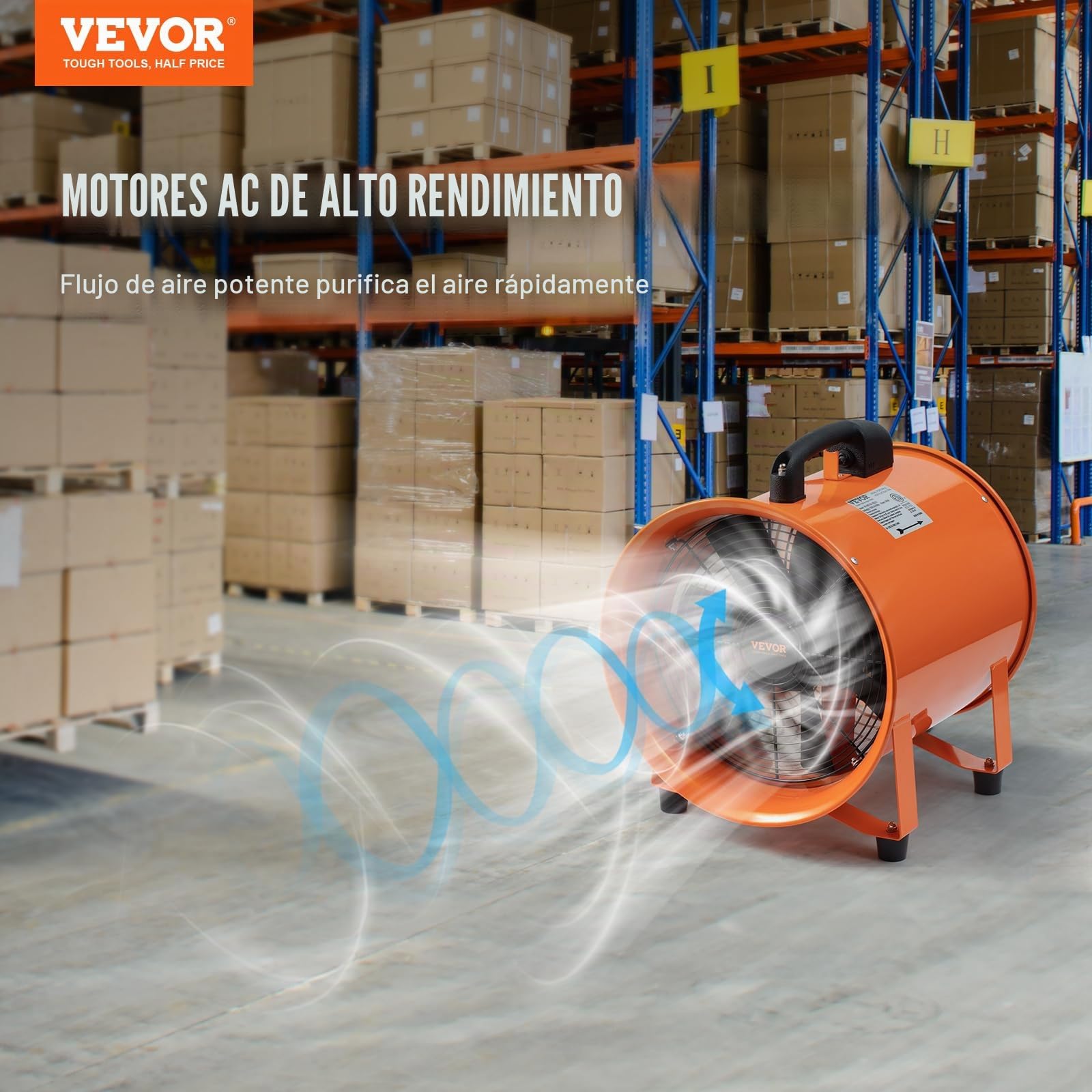 VEVOR Ventilador de extracción 367 W Extractor de aire Conducto Industrial 304,8 mm Tubo de extracción 5 m Volumen de aire 4373 m3/h Ventilador de escape para extraer polvo humo casa trabajo