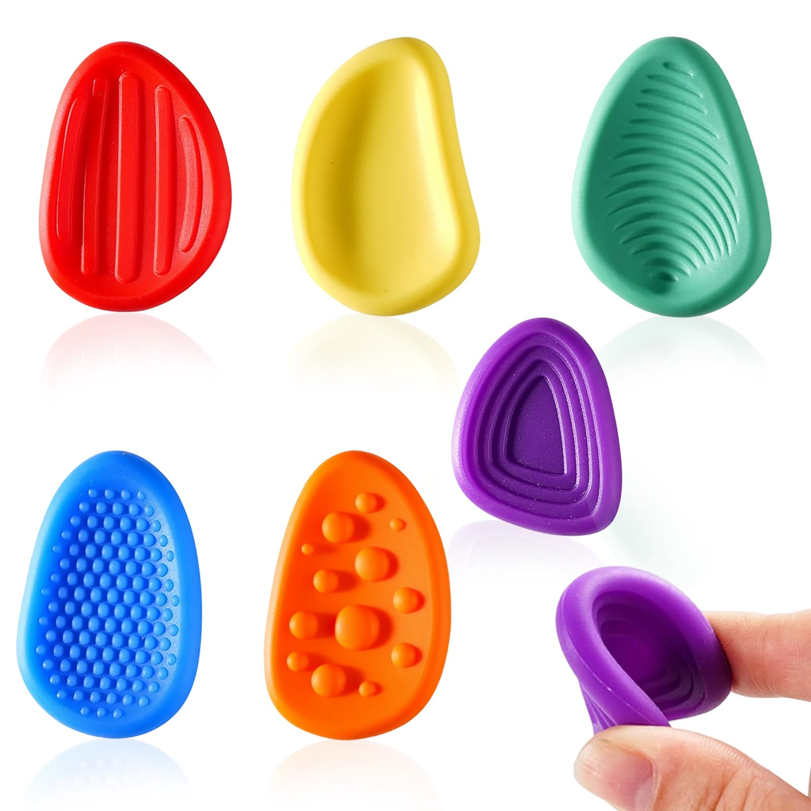 6 Pack Fidget Toys Sensory Stone, Silicon Fidgets for Anxiety Relief Prize Stones Silent