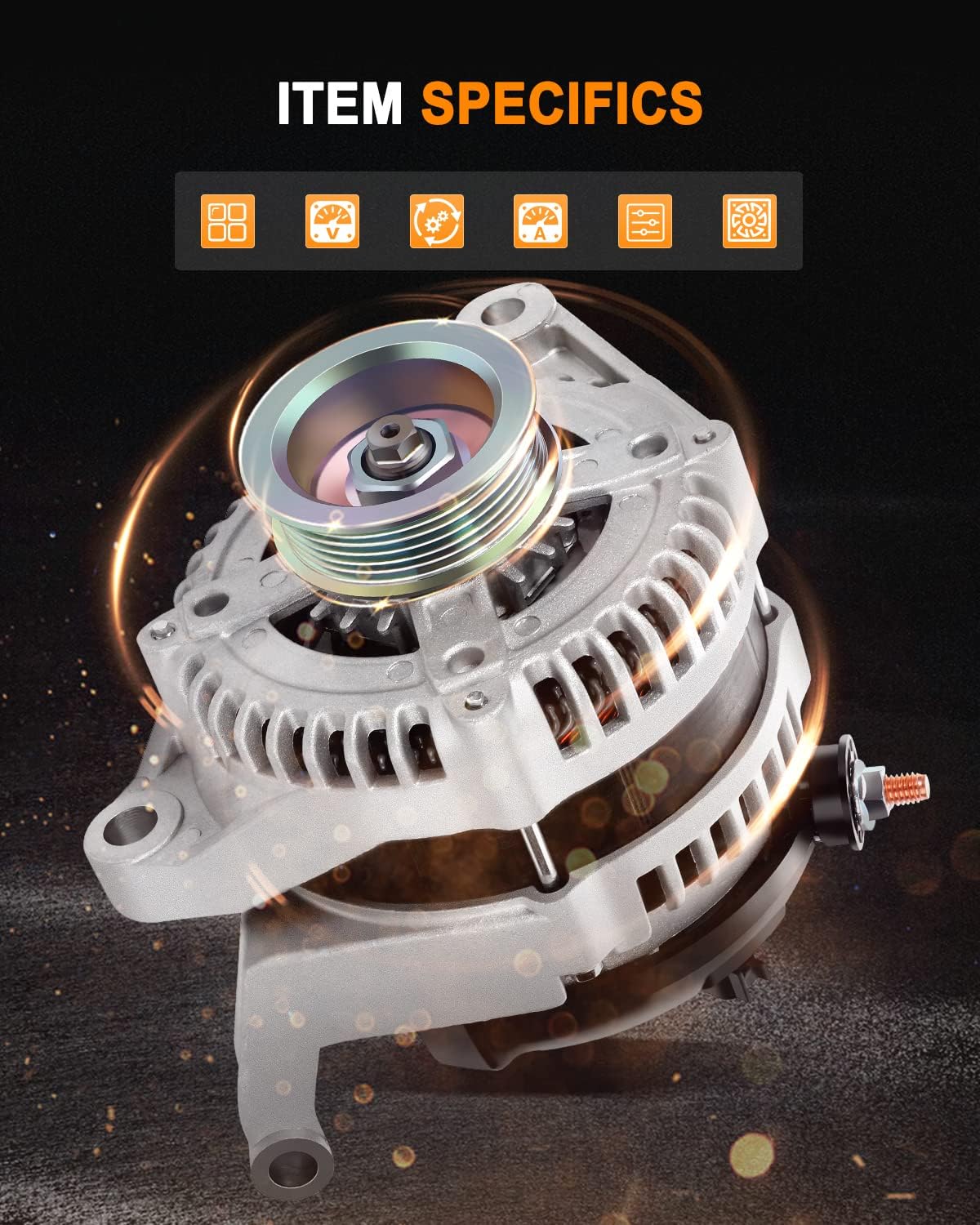 ASAPE 140 Amp New Alternator Fit for 2010 2011 2012 for Jeep Liberty 3.7L V6 2011 for Dodge Nitro 3.7L 2011 for Nitro 4.0L Replace 11504 AND0608 05149275AA 421000-0780 400-52421R 5149275AA 290-5137E