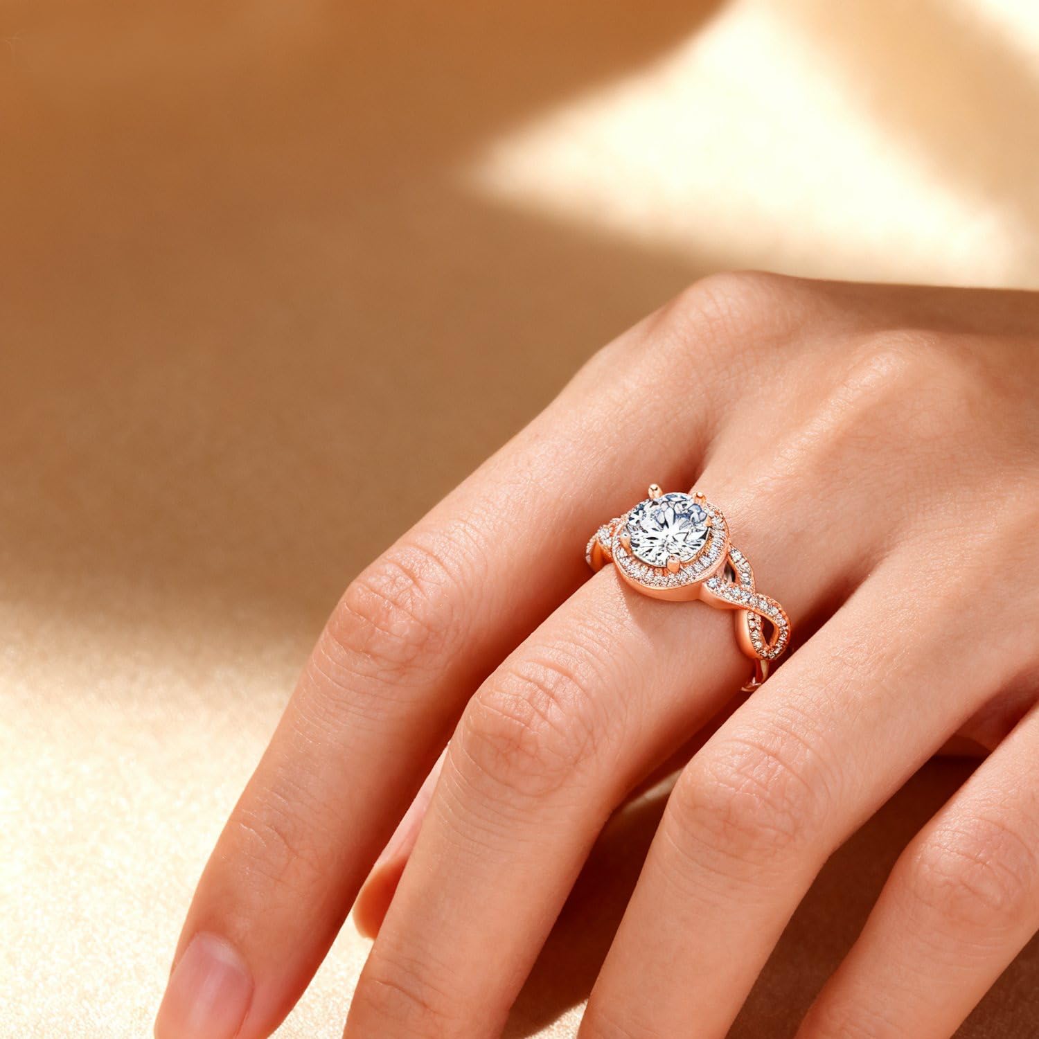 Verlobungsring damen mit diamond 1 Karat & Unendlichkeit in mehreren Farben
