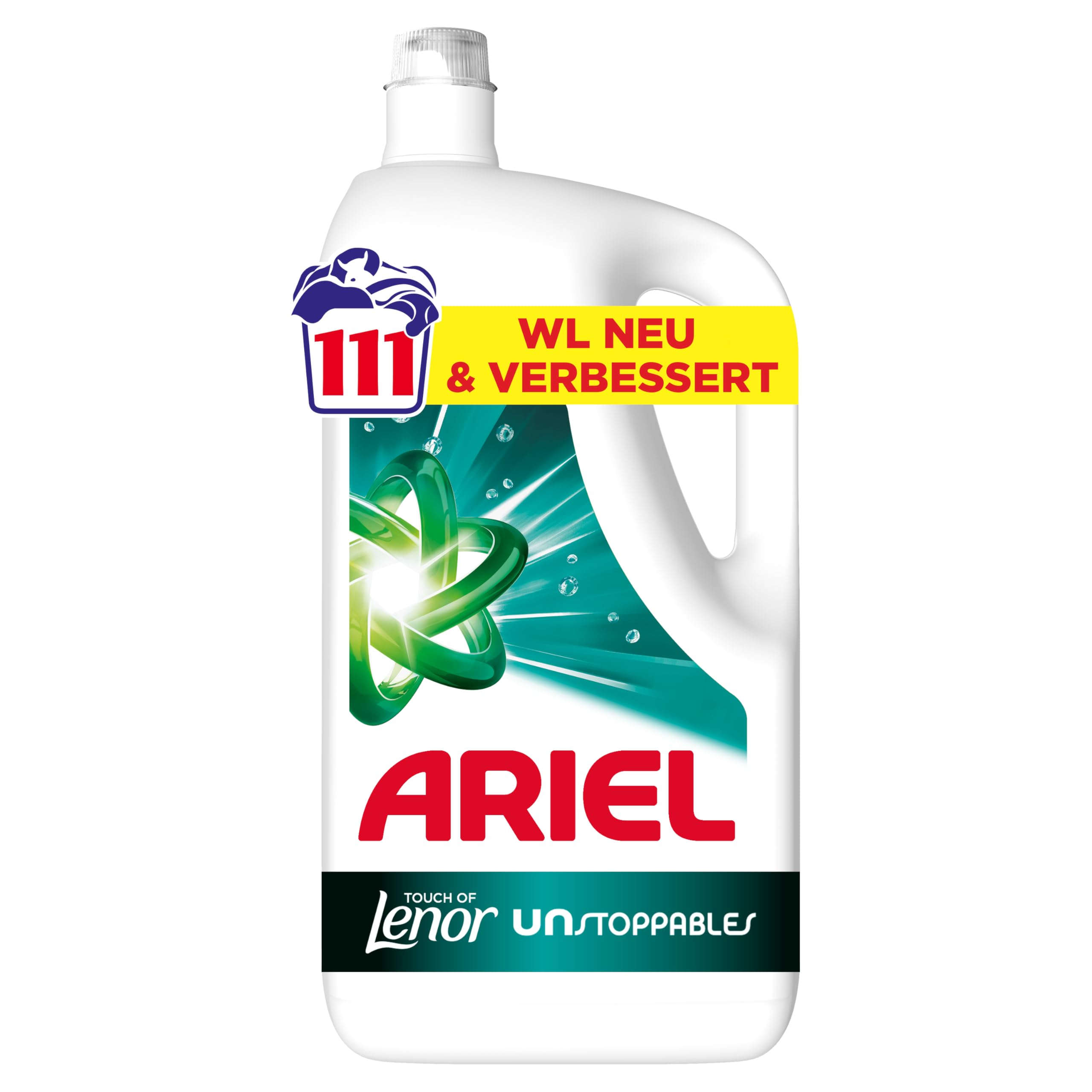 Ariel Detersivo liquido, 111 lavaggi, Universal+ Touch of Lenor Unstoppables, pulizia profonda per una freschezza duratura