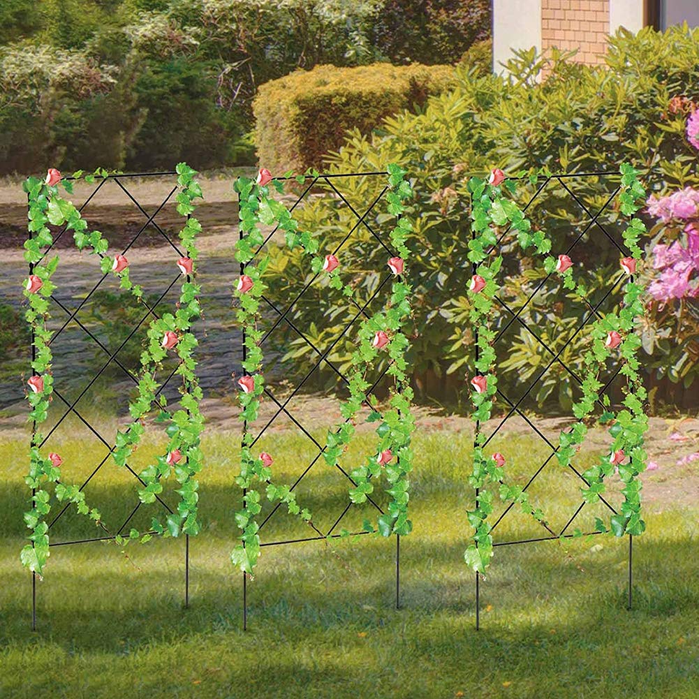 Treillis Métallique Pour Plantes Grimpantes - Lot De 3, Pliable, Noir - 53x20 Cm - 2