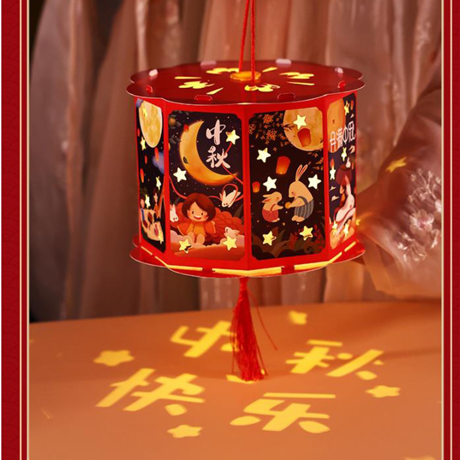 Amazon｜吊り下げランタン、10個の中国の秋の祭りのライト