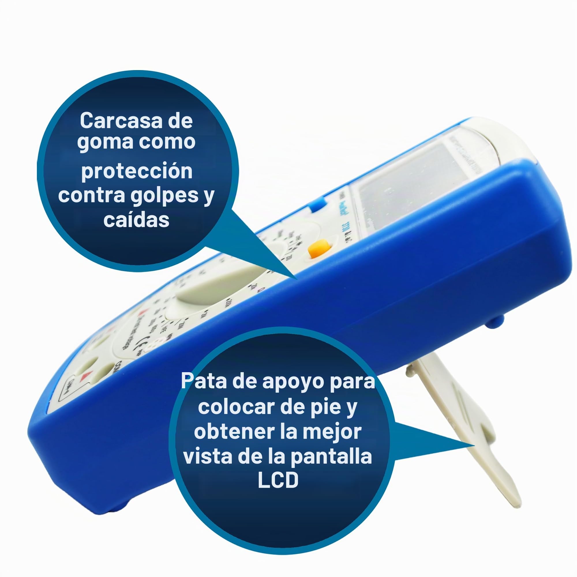 PeakTech, P3730, Multímetro digital LCR Meter, Multímetro digital hasta máx. 200 µF / 20 H / 20Mohm, Medidor de corriente para medición de inductancia, capacitancia y resistencia, CAT II