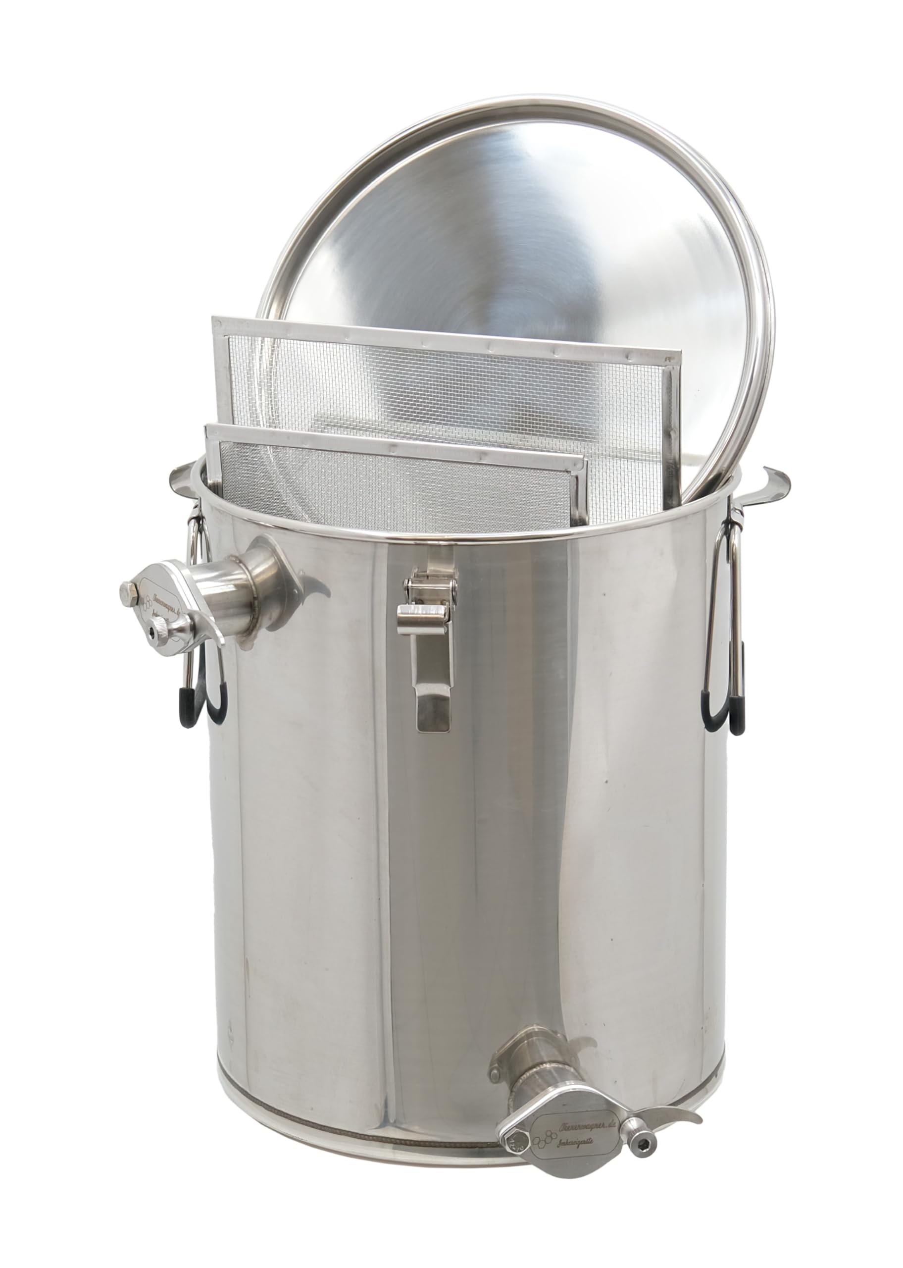 Abfüll und Siebkübel aus Edelstahl Abfüllkübel und Filterkübel 30kg 35Kg mit Horizontalen Sieben