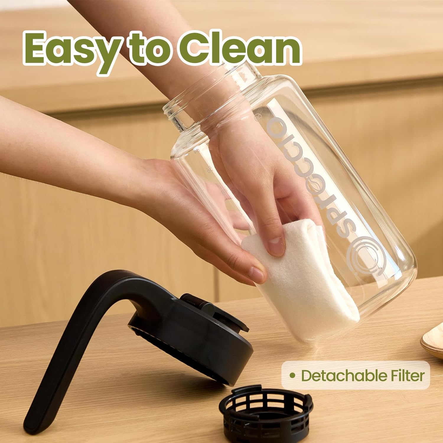 Borosilicate Glass Pitcher with Lid, 64 oz Mason Jar Pitcher Pour Spout Lid Airtight Leak-proof, Sun Tea Glass Jar for Outside, Breastmilk, Cold Brew, Coffee and Iced Tea - Image 6