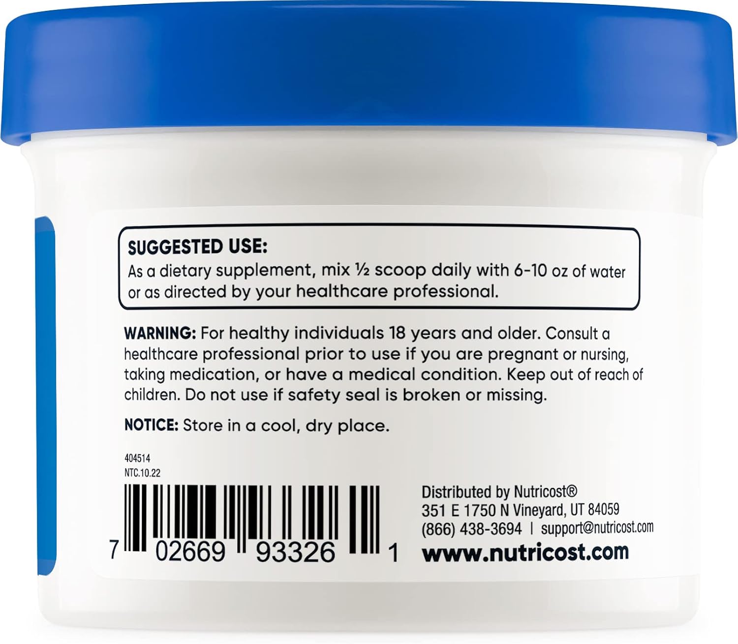Nutricost Hyaluronic Acid Powder 50 Grams