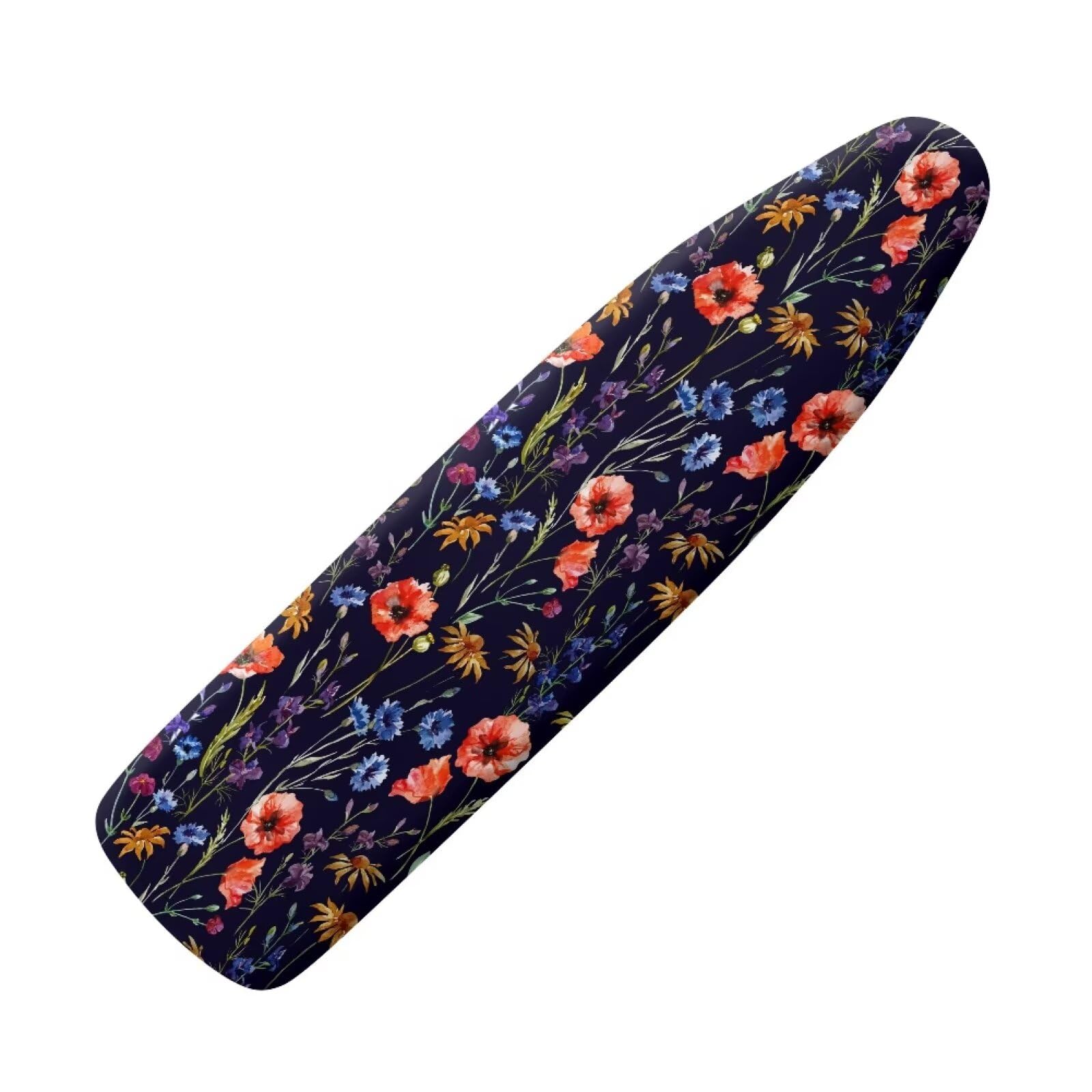 NETILGEN Iron Board Cover with Elastic Edges and Bottom Hook and Loop Protective Covers Resists Scorching Fits Boards up to 115 x 36cm, Floral Dark Blue — image 1