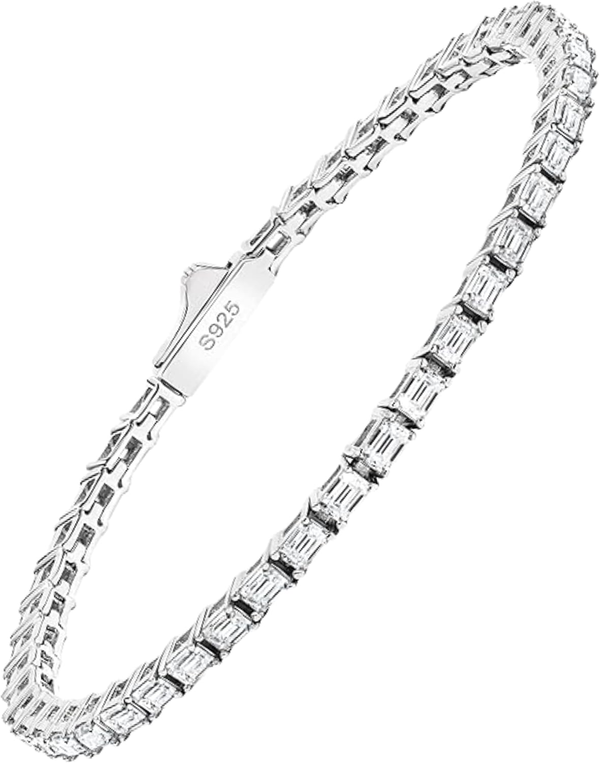 EcoGems Moissanite Tennis Bracelet for Women and Men – 18K White or Yellow Gold Plated Sterling Silver – Lab Grown D Color VVS Clarity Stones – Elegant Gift Box Included