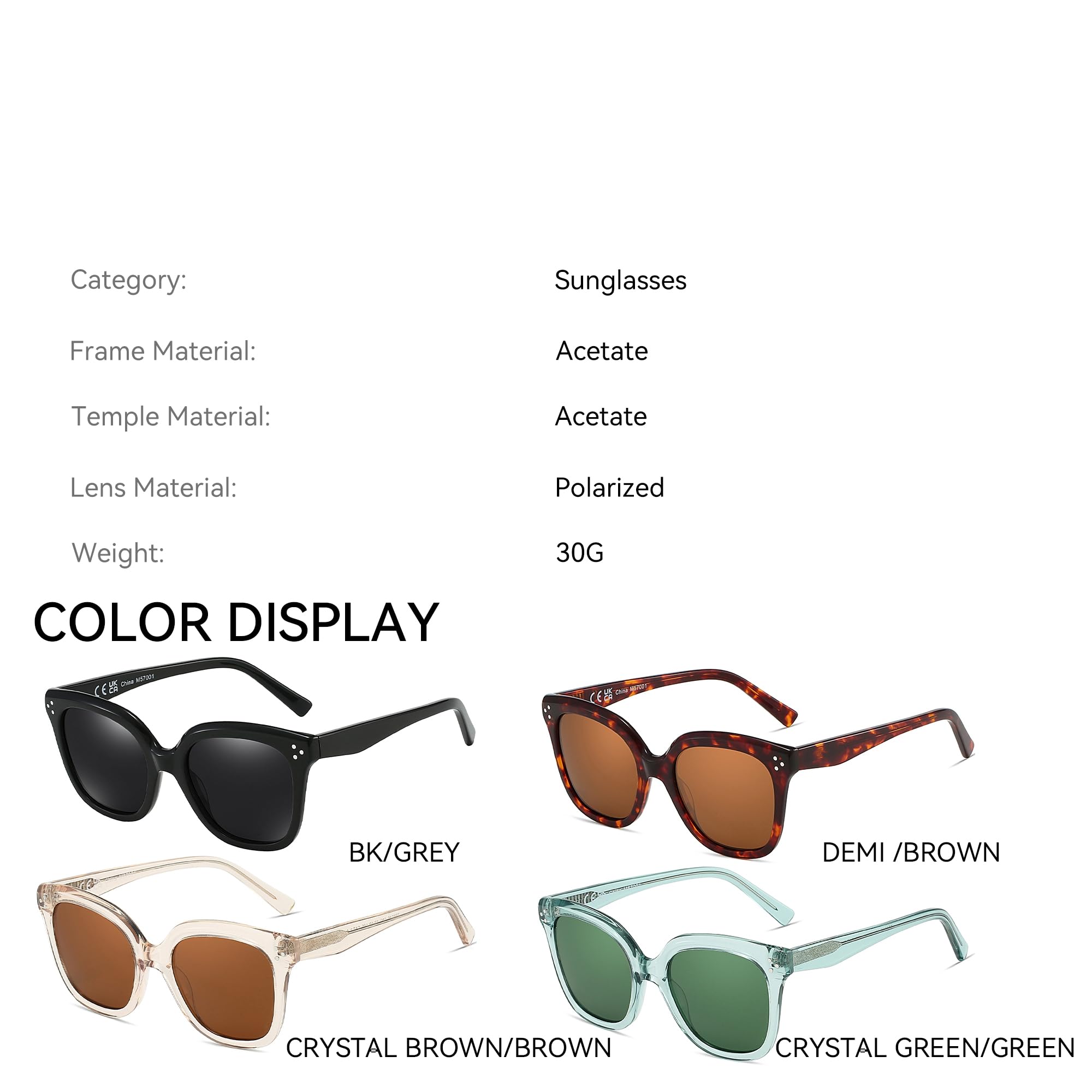 Gafas de sol polarizadas con protección UV400 para mujer y hombre.