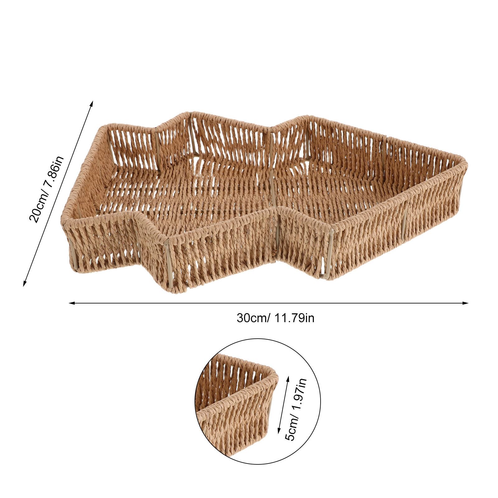 ABOOFAN 2 Piezas Cesta de Mimbre Estilo Rústico Ligera y Fácil de Manejar Forma de Árbol de Navidad Adecuado para Desayunos Informales y Ocasiones Festivas